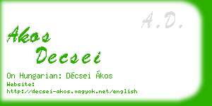 akos decsei business card