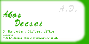 akos decsei business card